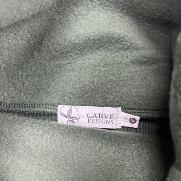 Carve Designs Sweater Womens Medium Green Funnel Neck Fleece Pullover Cozy - Picture 2 of 8
